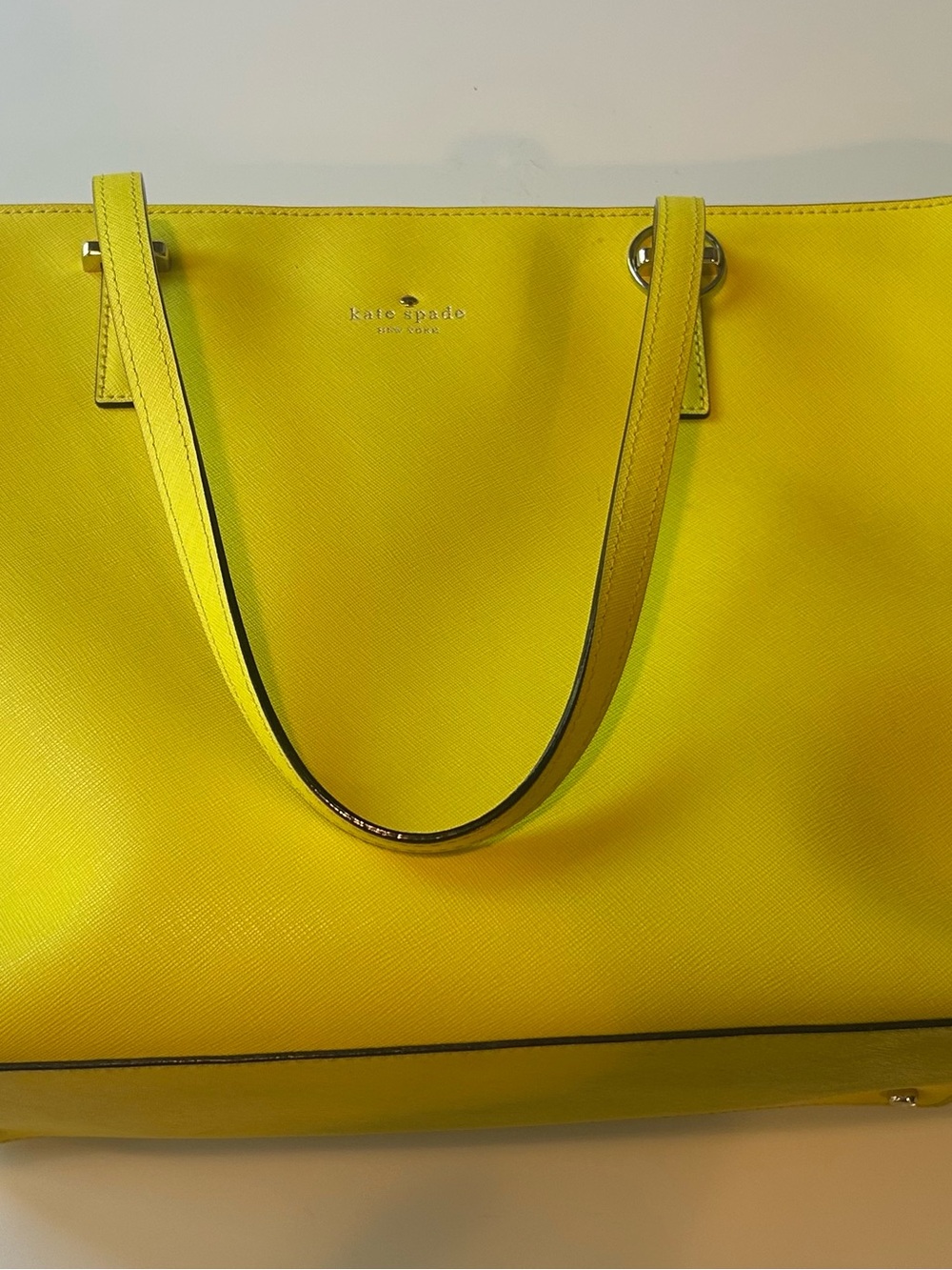 kate spade Lemon Yellow Saffiano Leather Tote